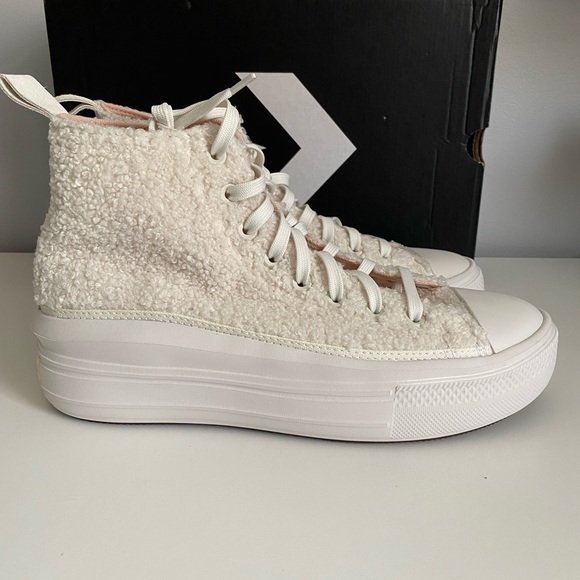 Converse Chuck Taylor All Star Move Platform Cozy Tones Sherpa - Picture 1 of 14